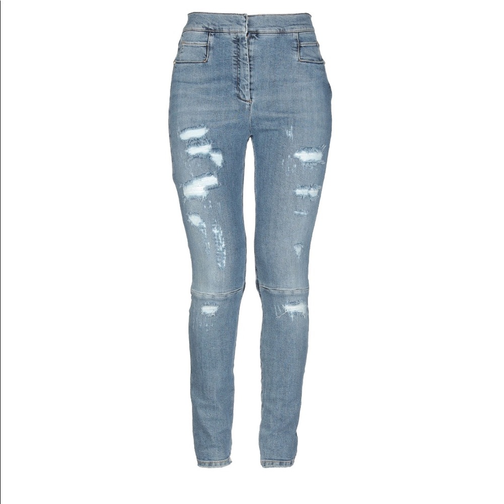 NWT Balmain High-Waist Distressed Jeans